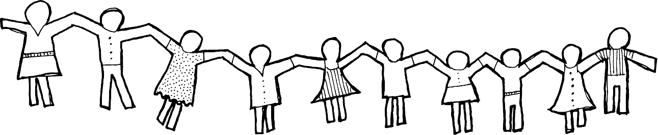 paper chain people holding hands